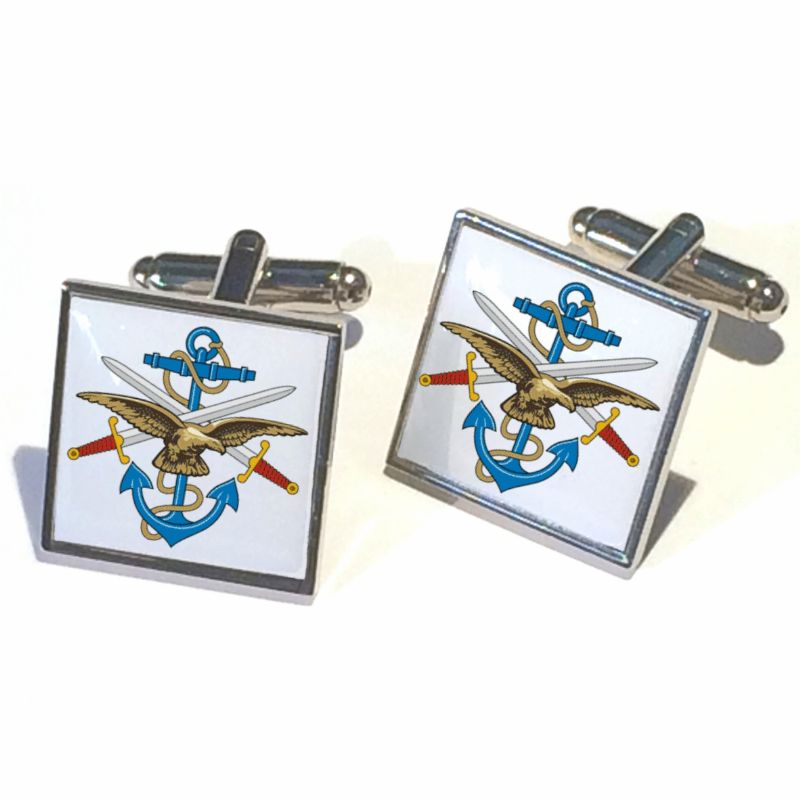 Cufflink Pair Square 18mm silver ready to wear, boxed